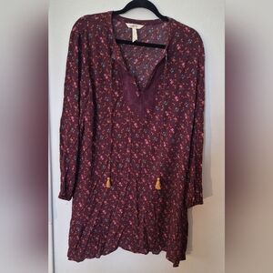 Matilda Jane Local Luxuries Burgundy Floral Boho Dress-XL